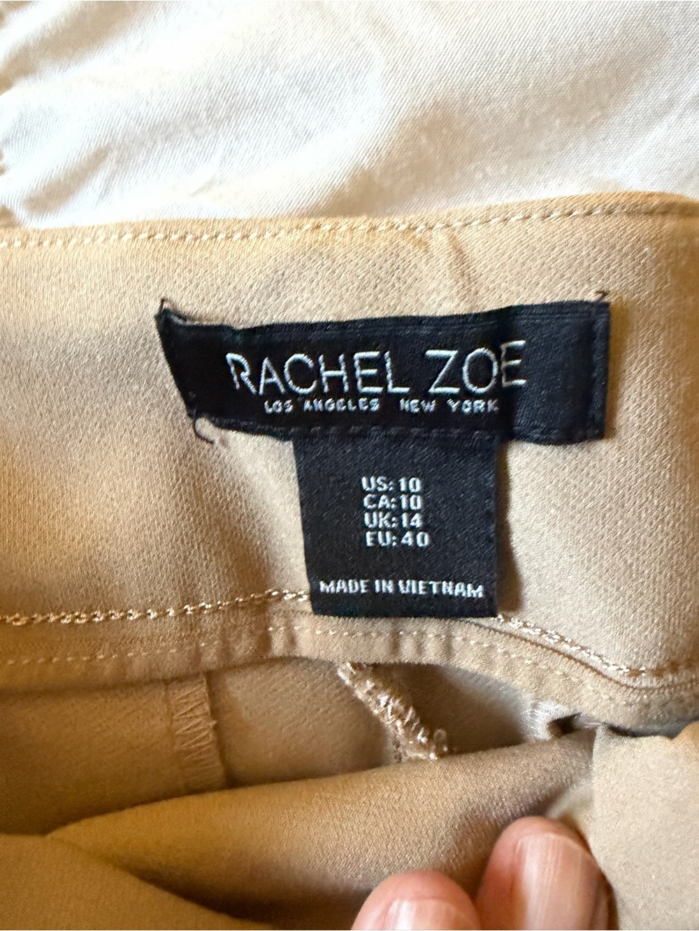 Rachel Zoe Tan High-Rise Tailored Trousers with Self-Tie Waist - Picture 3 of 3